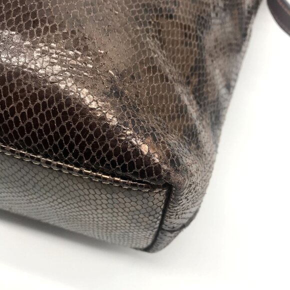 Dooney & Bourke Kitney Brown Python Leather Dixon Bag - Picture 8 of 12